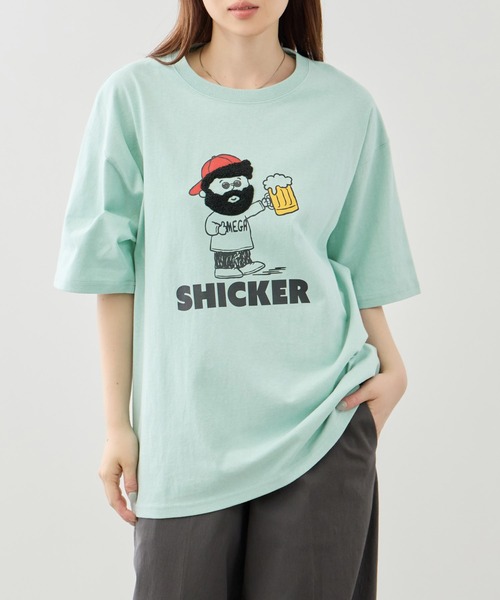 tシャツ オジーサガラ刺繍 クルーネック 半袖Tシャツ メンズ