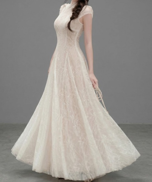 Lana821 ドレス ハイネック シアーレースドレス : ZOZOTOWN Yahoo!店