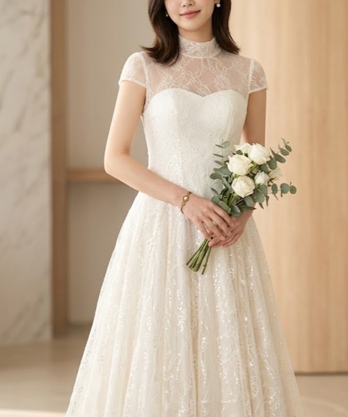 Lana821 ドレス ハイネック シアーレースドレス : ZOZOTOWN Yahoo!店