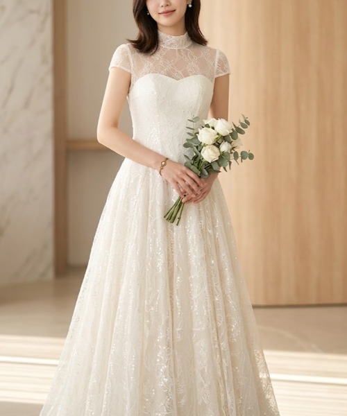 Lana821 ドレス ハイネック シアーレースドレス : ZOZOTOWN Yahoo!店