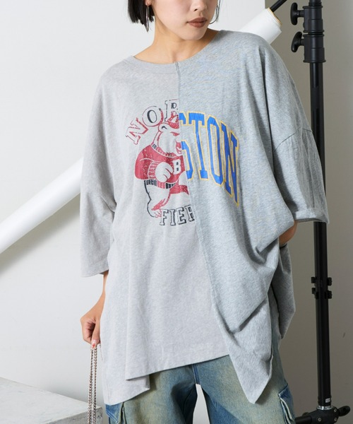 「etsinta」 半袖Tシャツ ONE SIZE グレー レディース_画像2
