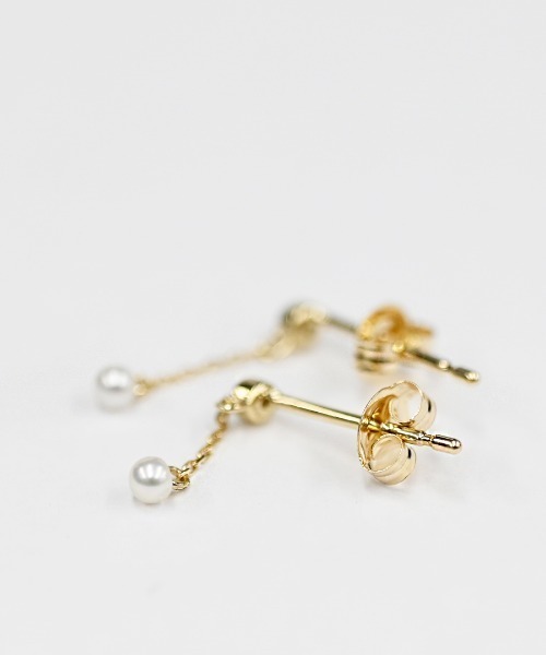 sowi パール ピアス K10YG ダイヤモンド×シードパールピアス