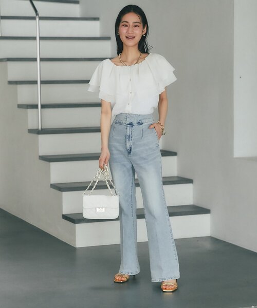 ラブティックボンボン　ケープ風ノースリブラウス　アイボリー La boutique Bonbon（ラブティックボンボン） ブラウス シャツ 「差が