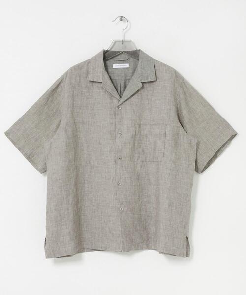 水通しのみ　アーバンリサーチ　かぐれ　チュニック　シャツ　リネン100% URBAN RESEARCH（アーバンリサーチ） シャツ 半袖 LINEN CHAMBRAY O/C