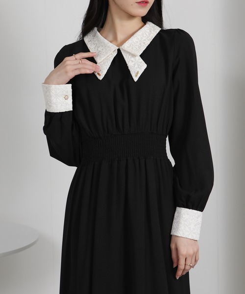 「pumpkin port」 長袖ワンピース M ネイビー レディース_画像3
