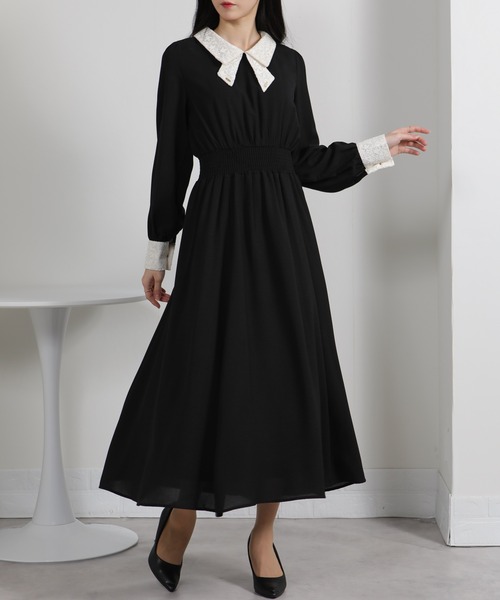 「pumpkin port」 長袖ワンピース M ネイビー レディース_画像5