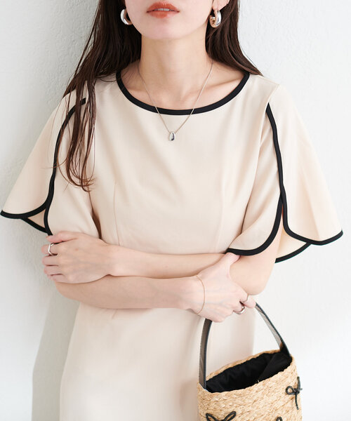「natural couture」 半袖ワンピース MEDIUM ブルー系その他 レディース_画像7