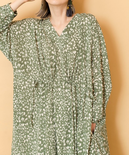 「OSMOSIS」 長袖ワンピース ONE SIZE ブラウン レディース_画像5