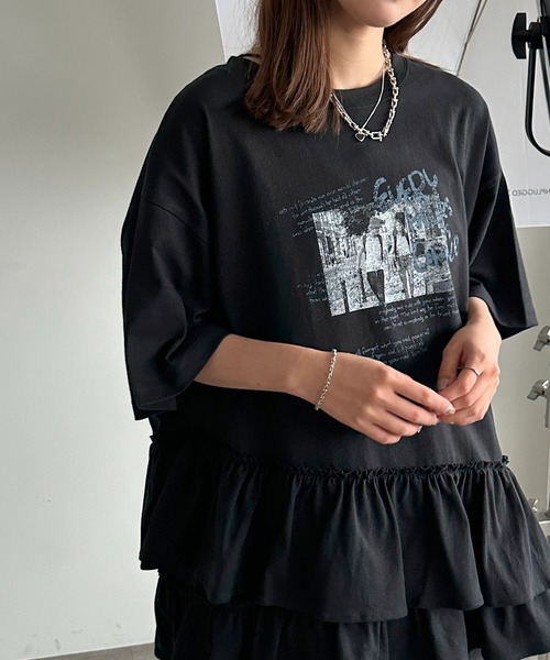 「apres jour mignon」 半袖カットソー フリー ブラック系その他 レディース_画像2