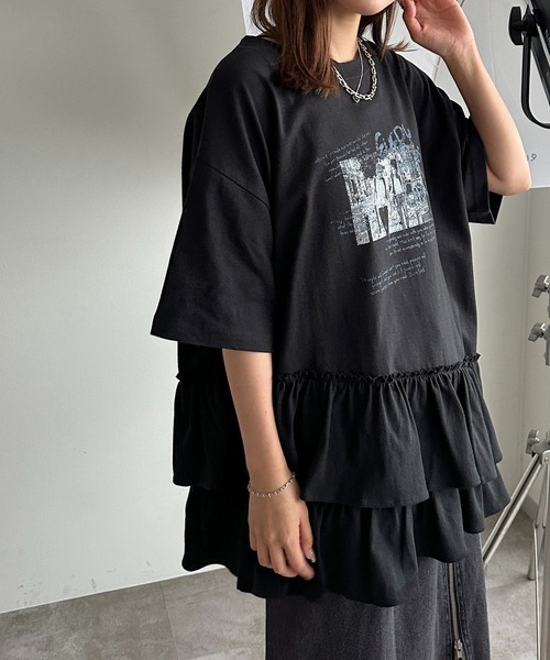 「apres jour mignon」 半袖カットソー フリー ブラック系その他 レディース_画像3