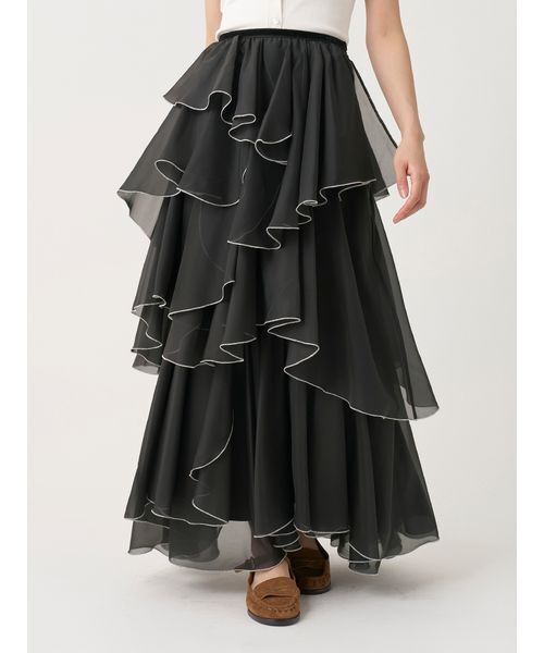 ロング スカート ボリュームラッフルティアードスカート | SNIDEL | 19