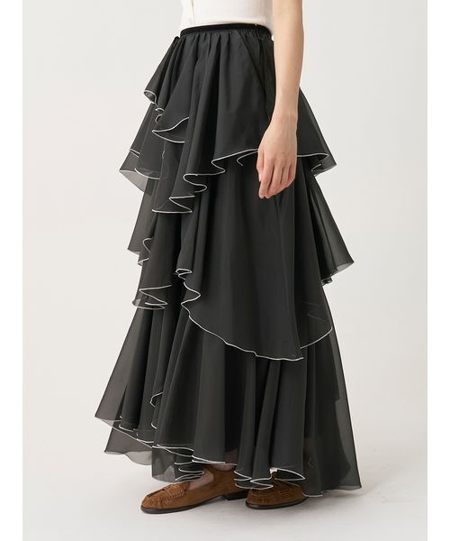 ロング スカート ボリュームラッフルティアードスカート | SNIDEL | 21