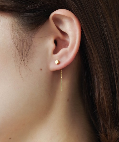 ピアス YUKA(^^) ハートの軟骨ピアス│10金 ダイヤモンド ボディピアス