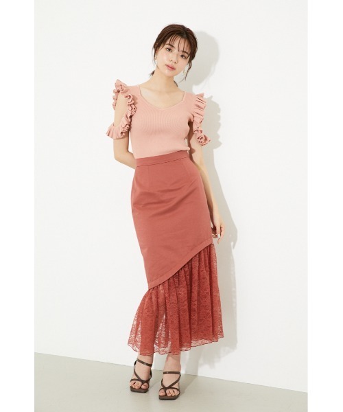 【最終価格】rienda レース マーメイドスカート rienda スカート レースヘムマーメイドスカート : ZOZOTOWN