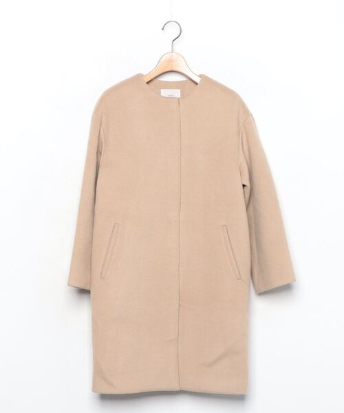 IENA」 ノーカラーコート 34 ベージュ レディース : 71147799  