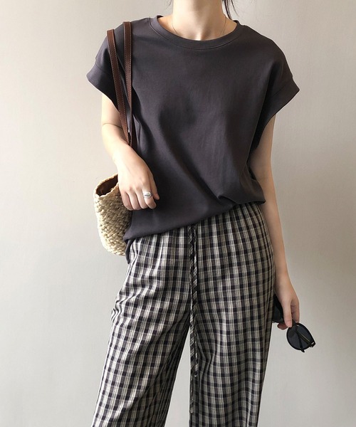 tシャツ フレンチ袖クルーネックTシャツ/tee レディース