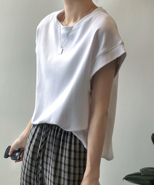 tシャツ フレンチ袖クルーネックTシャツ/tee レディース