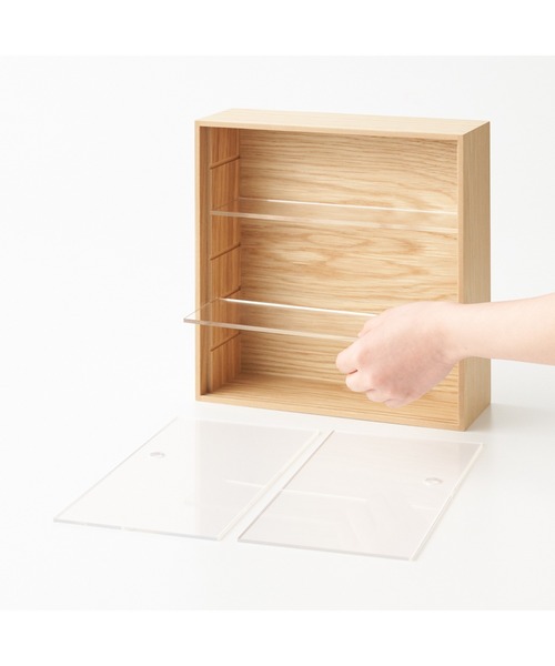 無印良品（MUJI） 収納 木製コレクションスタンド引き扉付き 約幅25