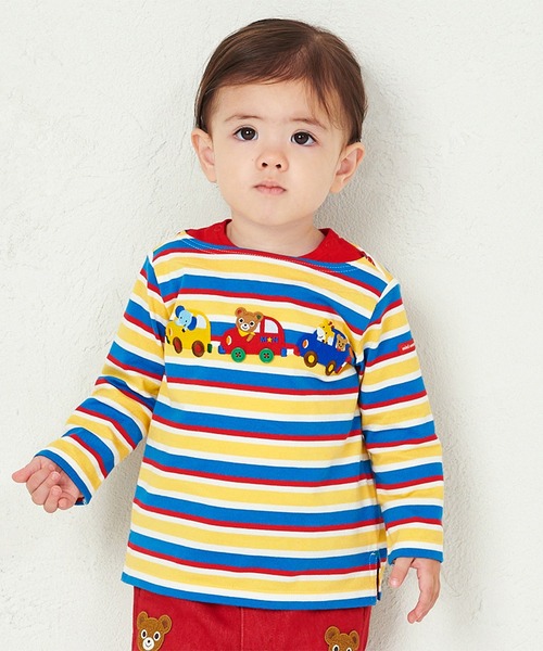 【新品】Miki House Tシャツ ３枚 ズボン１枚　90cm 女の子 MIKI HOUSE tシャツ ボーダー長袖Tシャツ キッズ 子供服 男の子