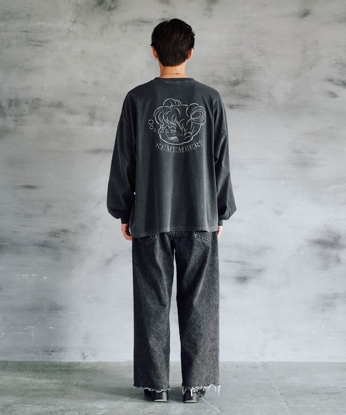 Remember. tシャツ Vintage Like Pigment Long T-shirt