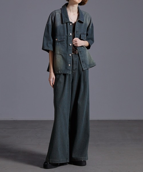 Loose（ルース） シャツ ヴィンテージセミショートデニムシャツ