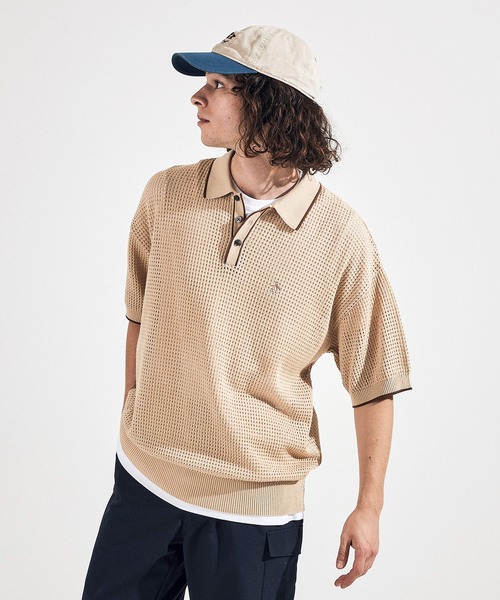 ポロシャツ メンズ STYLE 2841 70'S COLORTRIM MESH KNIT POLO SHIRT / スタイル2841 70'Sカラー｜zozo