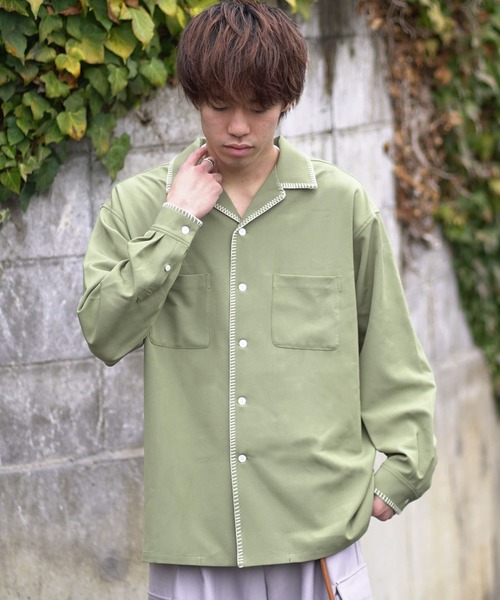 [EMPORIO ARMANI UW] GAイーグルロゴオープンカラーシャツ Mercerised jersey polo shirt with all-over jacquard eagle