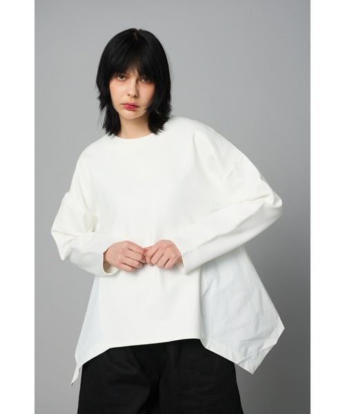 tシャツ Ponte docking flare tops　ポンチドッキングフレアートップス レディース