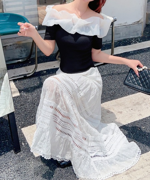 再入荷 オフショルダー  モード ベア  ドレス 予約商品【11月中旬入荷予定】【JEANMACLEAN/ジャンマクレーン