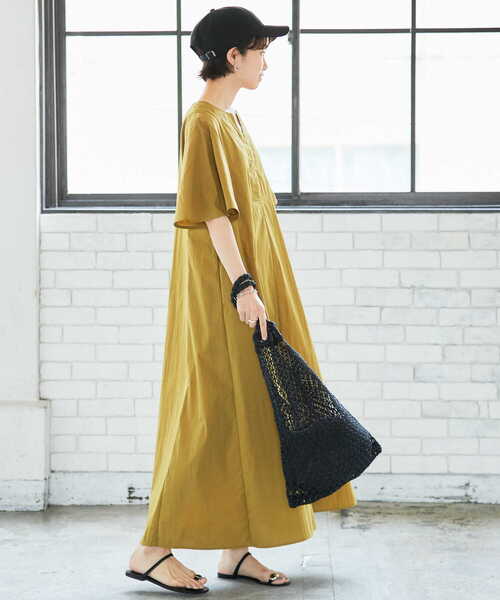 半袖ワンピース ブラック×イエロー URBAN RESEARCH（アーバンリサーチ） 半袖ワンピース FREE イエロー