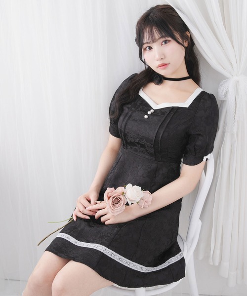 DearMyLoveRose ワンピース ハートネックお嬢様ワンピース