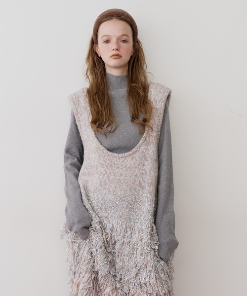 J1U by LA BELLE ETUDE ワンピース ファンシーヤーンループフリンジMIX