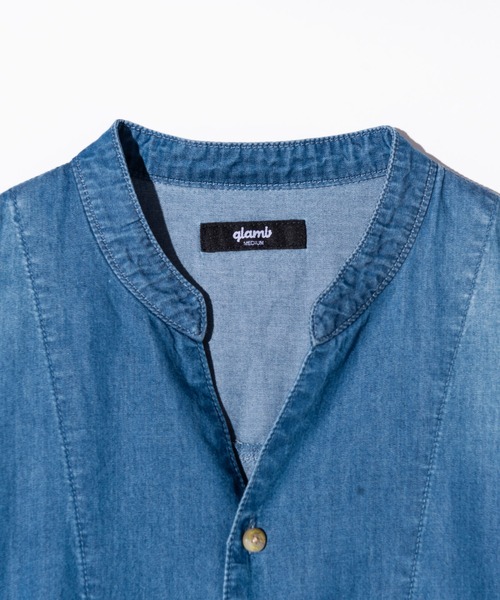 glamb（グラム） シャツ Band Collar Denim Shirt / バンドカラー