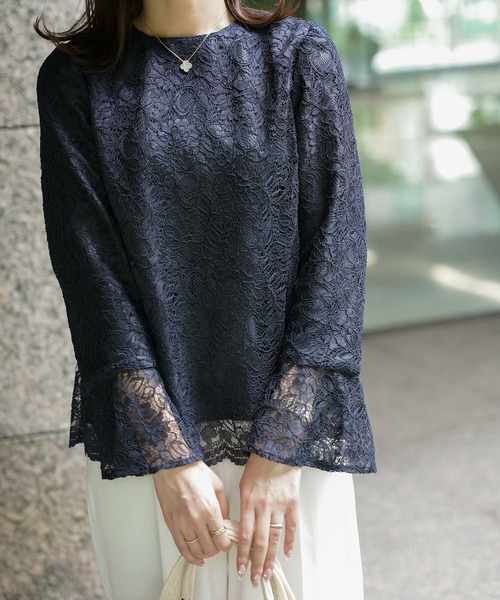 ブラウス シャツ ベルスリーブ レース ブラウス HUIT レディース セール】ベルスリーブ レース ブラウス HUIT（シャツ/ブラウス