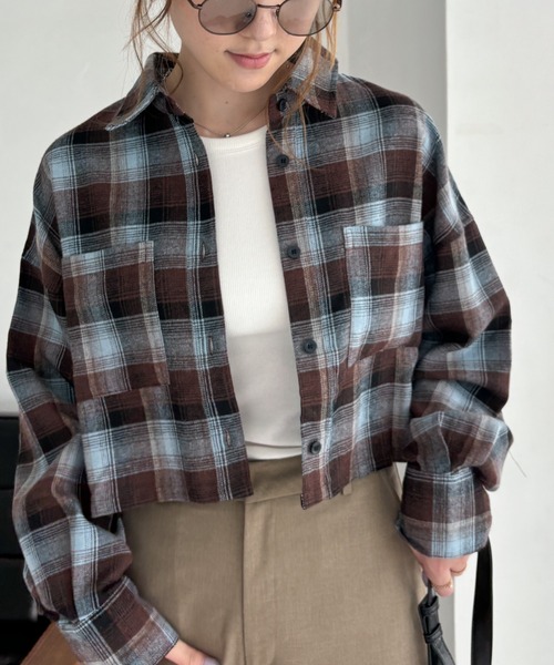 ブラウス シャツ オンブレチェックシャツ　576769 レディース FREAK'S STORE ブラウス シャツ ヴィンテージライク オンブレ