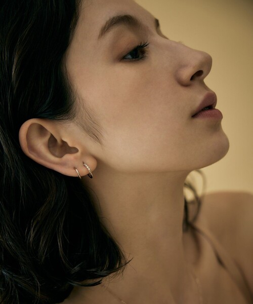 ete bijoux エテ K18RBG フープピアス スキニー M ete bijoux ピアス 「トーン」 K18RBG フープ スキニー M
