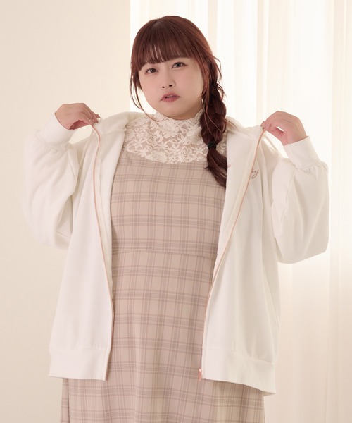 Louiosy tシャツ 「大きいサイズ」刺繍チュニックパーカー