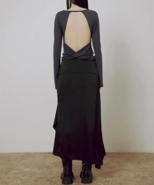 tシャツ 「FLAREUP」Backless Drape Long Sleeve レディース FLAREUP tシャツ 「FLAREUP」Backless Drape Long Sleeve