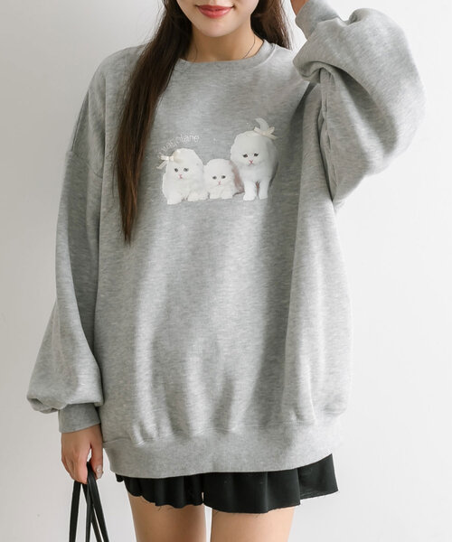 OLIVE des tシャツ Tシャツ ネコスウェット レディース