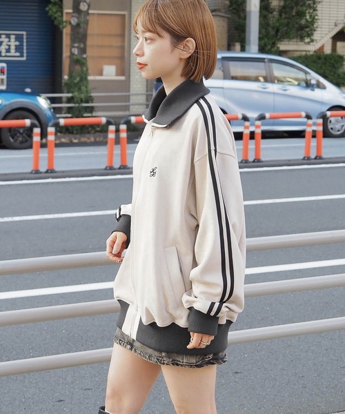 Y2K✨PPFM ナポレオンジャケット 3WAY ベスト 銀ボタン ダブルジップ tiptop（ティップトップ） トレーナー スウェット 「丈が選べる2サイズ