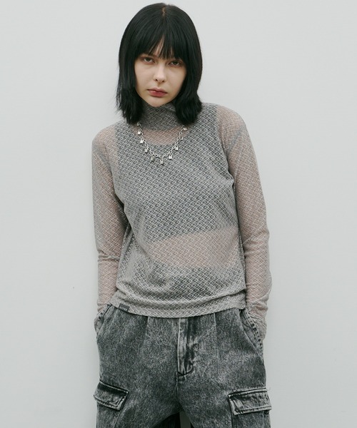 AIVER（アイバー） tシャツ レースハイネックFSプルオーバー