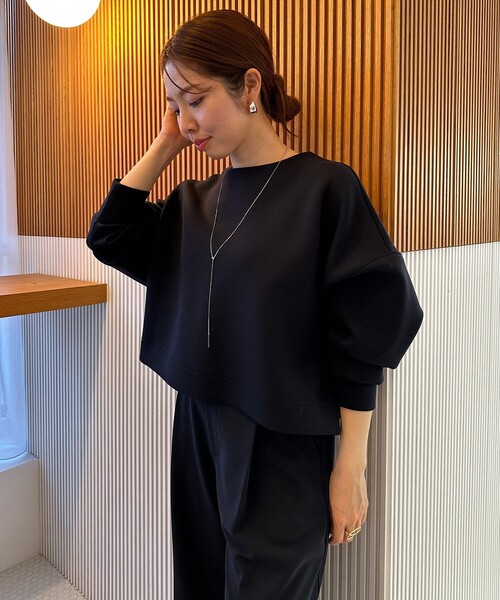 トレーナー スウェット 「洗える/ストレッチ」BEAUTY FORM JERSEY クロップド トップス レディース 洗える/ストレッチ】BEAUTY FORM JERSEY クロップド トップス