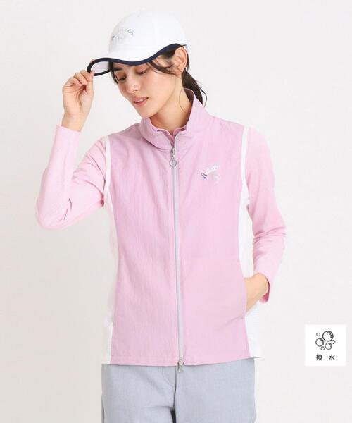ベスト ジレ 撥水加工 シアーワッシャージップアップベスト レディース