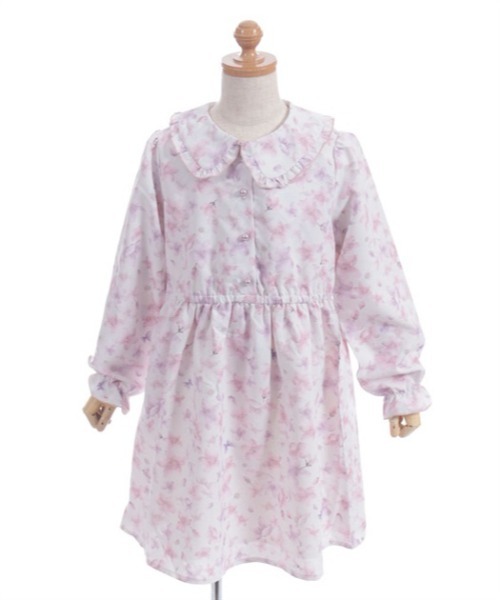 axes femme ワンピース サクラ柄シャツワンピース キッズ 子供服