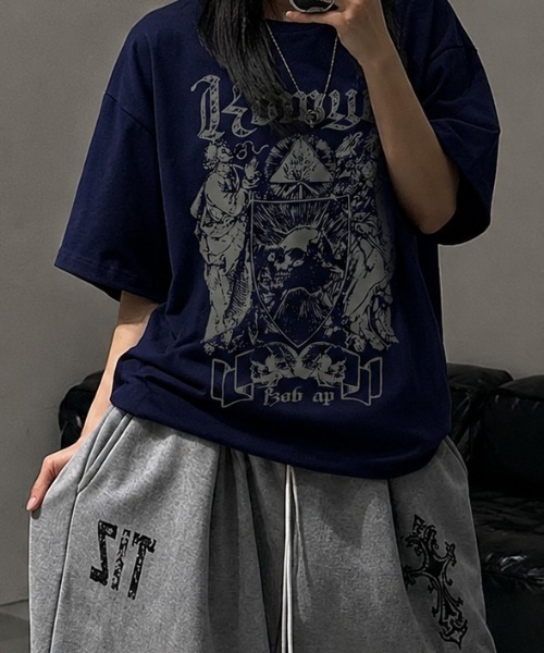 DEVICE（デバイス） tシャツ 「新色追加」 ダーク ドクロ グラフィック