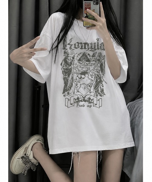 DEVICE（デバイス） tシャツ ダーク ドクロ グラフィック ヴィンテージ