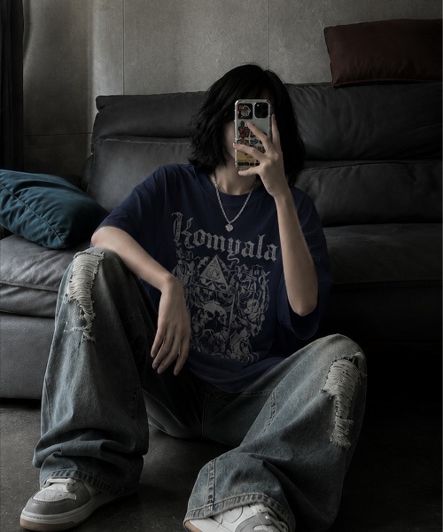 DEVICE（デバイス） tシャツ 「新色追加」 ダーク ドクロ グラフィック