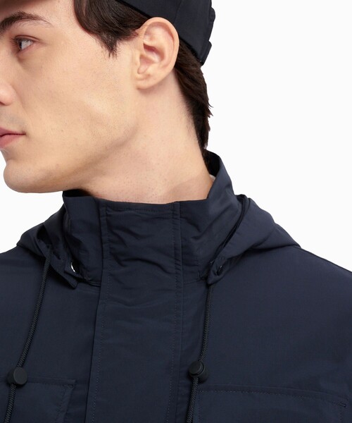 美品◇エーグル 定2.2万 洗える 吸水速乾 UVカット ナイロンジャケット40 AIGLE（エーグル） ナイロンジャケット UVカット 撥水 形状記憶 ダブル