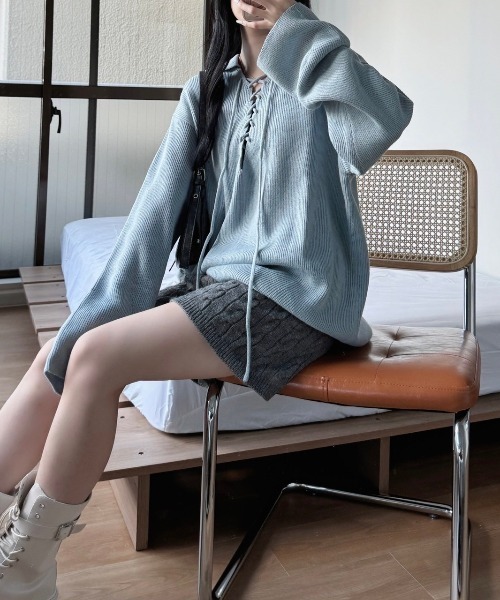 「nemne store」 長袖ニット MEDIUM アイボリー レディース_画像4