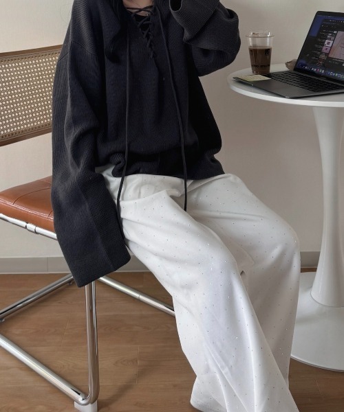 「nemne store」 長袖ニット MEDIUM アイボリー レディース_画像6